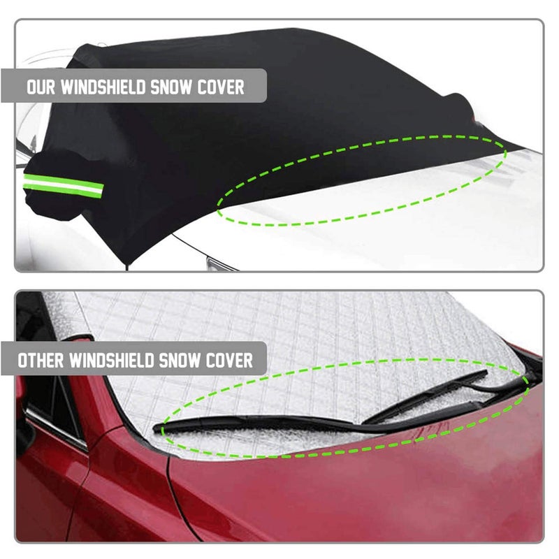 OMIGAO Extra Large Windshield Snow Ice Cover with Side Mirror Covers, Protects Windshield and Wipers from Weatherproof, Rain, Sun, Frost, Vehicles, Cars Trucks Vans and SUVs (94.5" x 65") - Image 5